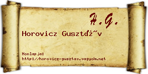Horovicz Gusztáv névjegykártya