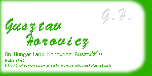 gusztav horovicz business card